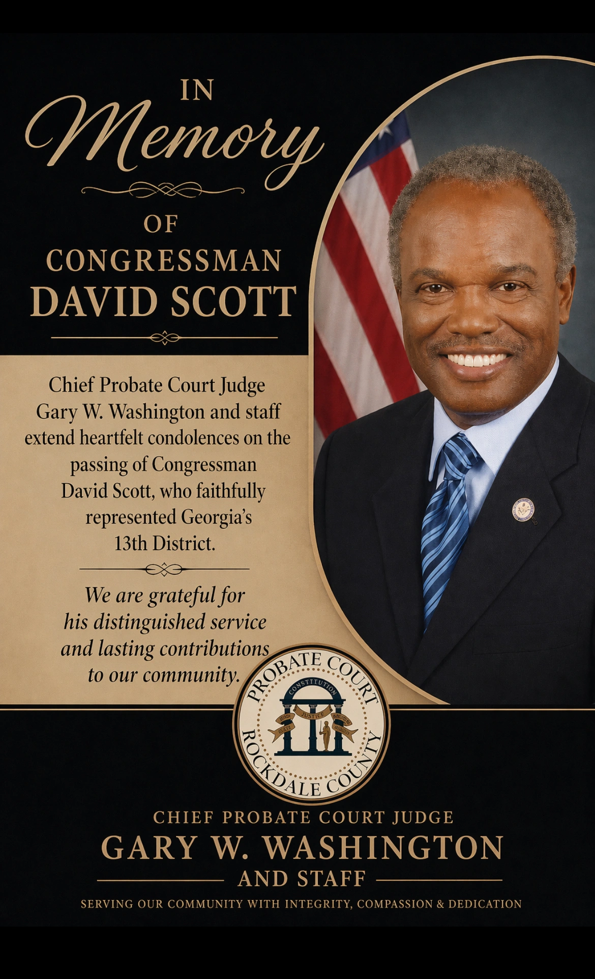 In Memory of Congressman David Scott